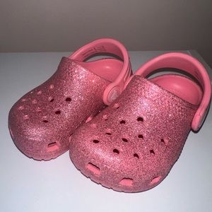 Sparkly Pink Crocs (size 5)